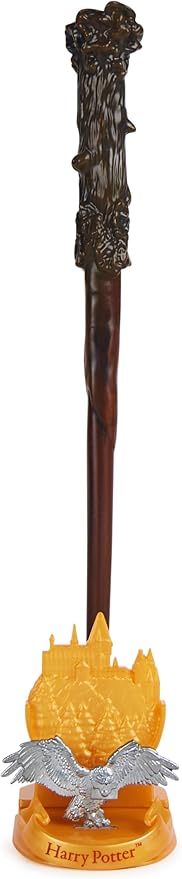 Wizarding World Harry Potter, 12-inch Magical Collector Harry Potter Wand with Stand & Die-cast Icon, Magical Creatures Series