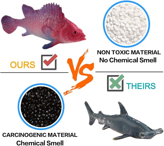 Funcorn Toys Ocean Sea Animal, 52 Pack Assorted Mini Vinyl Plastic Animal Toy Set, Realistic Under The Sea Life Figure Bath Toy for Child Educational Party Cake Cupcake Topper,Valentines Day Gift