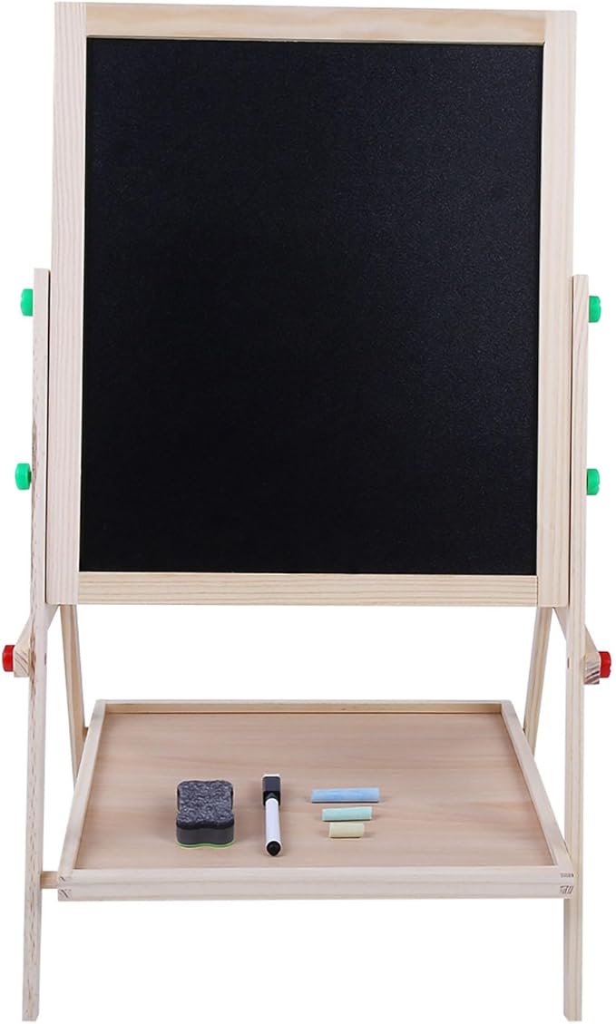 JTLB 2 in 1 Double Side Baby Kids Child Standing Art Wooden Drawing Board