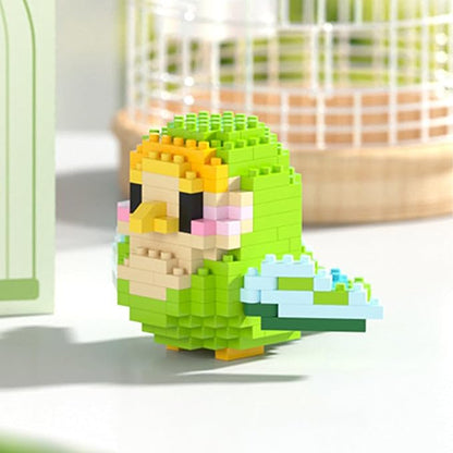 Birds Building Blocks for Adults Mini Building Blocks Birds Building Bricks Toy Micro Block Building Set Gift for Kids and Adults-236 PCS(Green Golden)