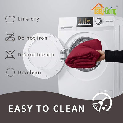 Easy-Going Sofa Slipcover Loveseat Cover Waterproof Couch Cover Washable Sofa Cover for 2 Cushion Couch Non-Slip Fabric Furniture Protector with Pocket for Pets Kids Dog Cat (Loveseat, Wine)