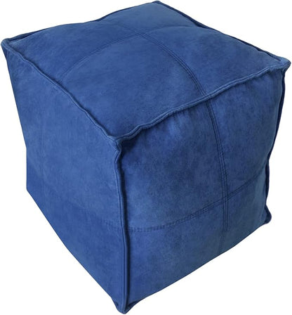 Louis Donné Unstuffed Pouf Ottoman Luxurious Premium Fabric Pouf Cover in Jewel Blue Scratch & Dirt Resistant with Hidden Storage Stylish Foot Rest Cover for Living Room Bedroom Patio Only Cover