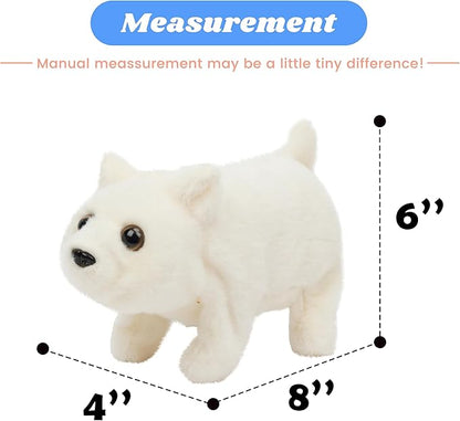 Hopearl Walking Polar Bear Interactive Electronic Pet Plush White Bear Toy with Sounds and Movements Animated Shaking Head Gifts for Toddlers Birthday, 9''