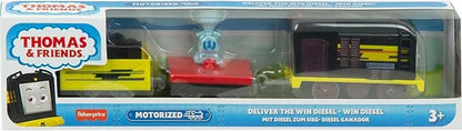 Thomas & Friends Motorized Toy Train Deliver The Win Diesel Battery-Powered Engine with Cargo for Preschool Pretend Play Kids Ages 3+ Years