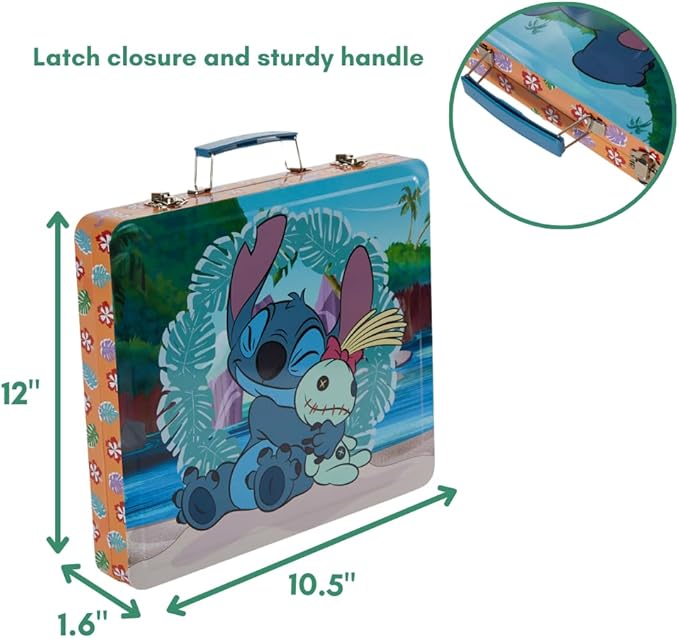 Innovative Designs Disney Lilo and Stitch Deluxe Activity Set with Carrying Tin, Coloring Sheets, Tattoos, Stickers, & Art Supplies