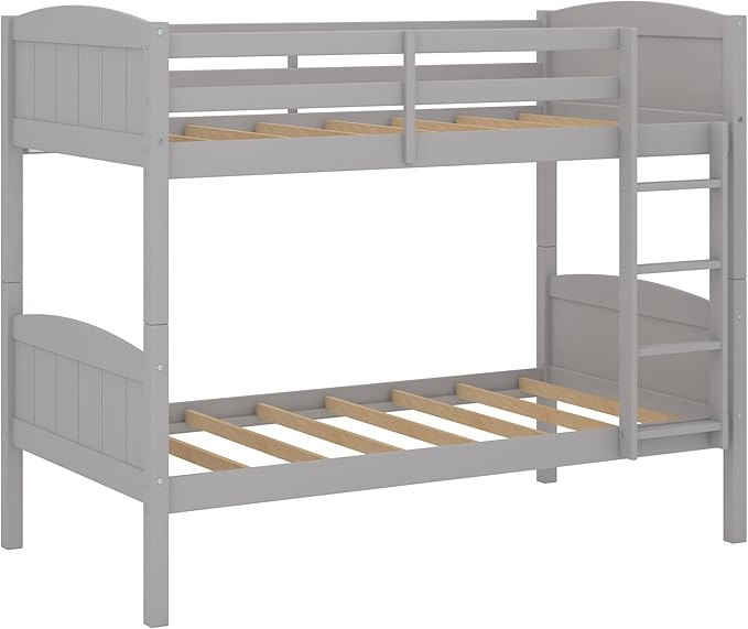 Hillsdale, Alexis Contemporary Wood Arch Twin Over Twin Size Bunk Bed, Gray