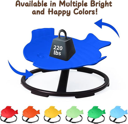 Autism Sensory Products Kids Swivel Chair for Autistic Kids Sensory Spinning Chair Spin Seat Sensory Indoor/Outdoor - Improve Balance & Motion Sickness Relief for Children & Teens
