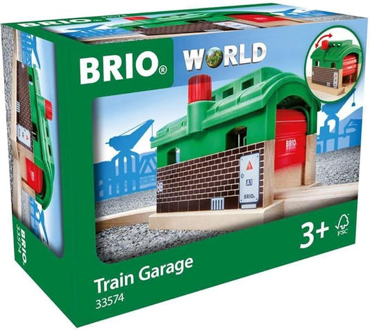 BRIO World 33574 - Train Garage - 1 Piece Wooden Toy Train Accessory for Kids Age 3 and Up