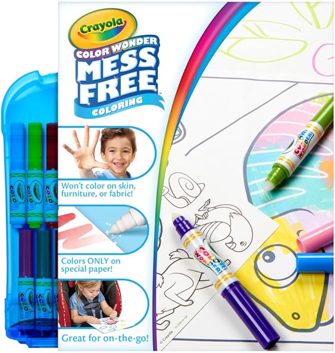Crayola Color Wonder Mess Free Coloring Kit (50+ Pcs), Mess Free Markers, Mess Free Coloring Pages, Carrying Case, Toddler Gifts