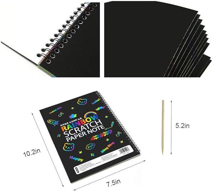 I&Art Scratch Art Books for Kids Scratch Art Paper Rainbow Scratch Art for Best Gifts