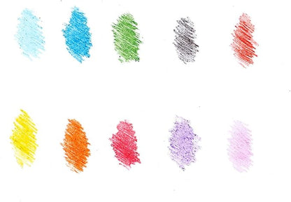Ooly Ergonomic Erasable Crayons for Young Kids, 10 Colored Crayons in Bright Colors are Non-Toxic and Made from Eco-Friendly polymers, No Rolling Crayons for Young Kids