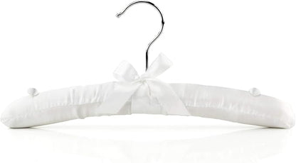 HANGERWORLD Pack of 3 Small Kids Satin Padded Hangers - 11.8inch Soft White Infant, Toddler and Baby Hangers for Nursery Closet