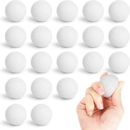 Hxezoc Mini Golf Stress Balls 20 Packs Golf Ball Foam Sports Balls Small Squeeze Anxiety Bulk Toy Ball for Kids Golf Ball Birthday Party, School Carnival Party Supplies