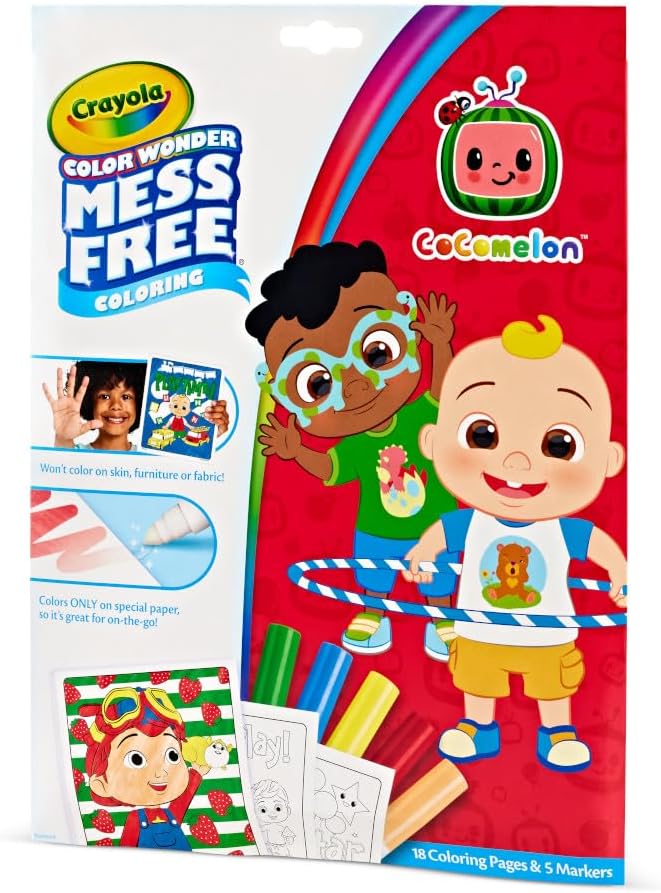 Crayola Cocomelon Color Wonder Coloring Set, Cocomelon Coloring Pages, Mess Free Coloring for Toddlers, Travel Activity, Gift for Kids
