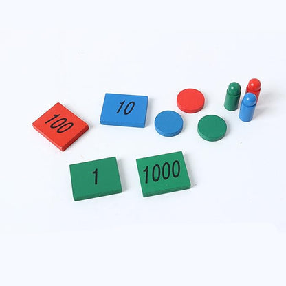 New Sky Professional Montessori Stamp Game Material Kids Counting Learning and Math Aids Wooden Toy