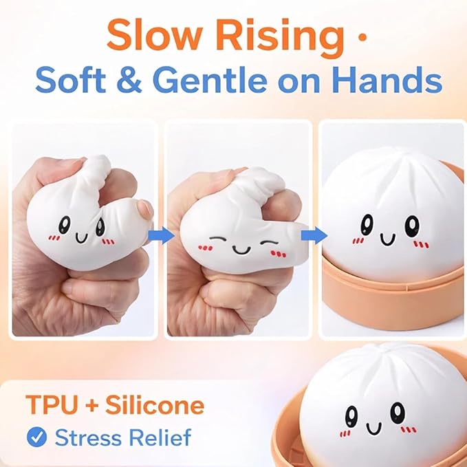 Glitter Dumpling, NEW Glitter Dumpling Squishy Box, Dumplings Squishy, Anxiety Relief Fidget, Soft Squeeze Decompression Dough (2PCS Green)