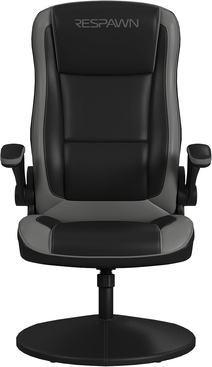 RESPAWN 800 Gaming Chair Floor, Swivel Rocker Gaming Chair, High Back Ergonomic Floor Gaming Chair for Kids and Adults, Gaming Recliner, Floor Rocker Chair with Armrests - Grey