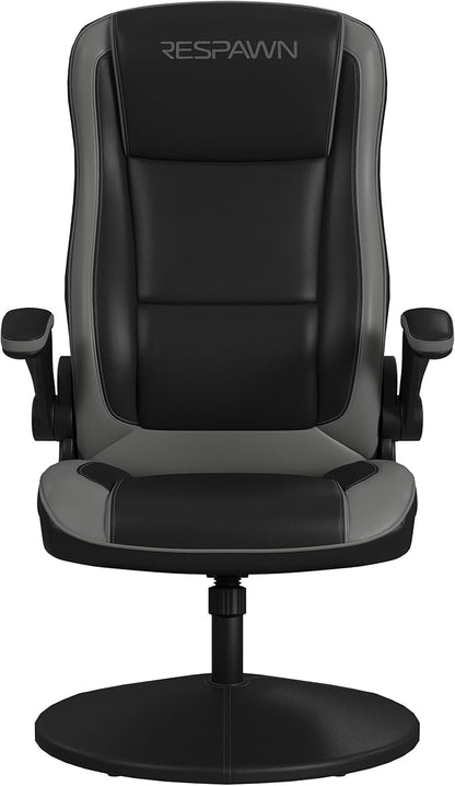 RESPAWN 800 Gaming Chair Floor, Swivel Rocker Gaming Chair, High Back Ergonomic Floor Gaming Chair for Kids and Adults, Gaming Recliner, Floor Rocker Chair with Armrests - Grey