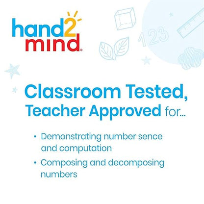 hand2mind Foam RekenRods Ten-Frame Boards, Red and White Counters, Kindergarten Learning Games, Ten Frame Math Manipulatives, Counting Toys, Math Games (24 Ten Frames and 240 Math Counters)