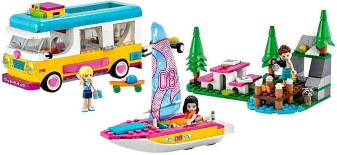 LEGO Friends Forest Camper Van and Sailboat 41681 Building Kit; Forest Toy; New 2021 (487 Pieces)