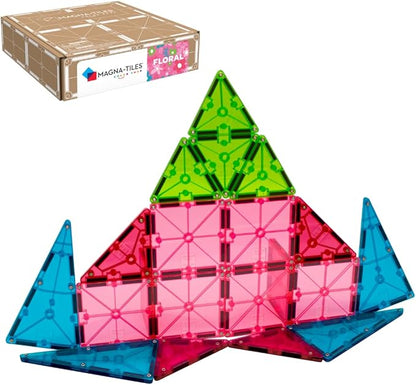 MAGNA-TILES Color Shop Floral 20-Piece Magnetic Construction Set, The Original Magnetic Building Brand