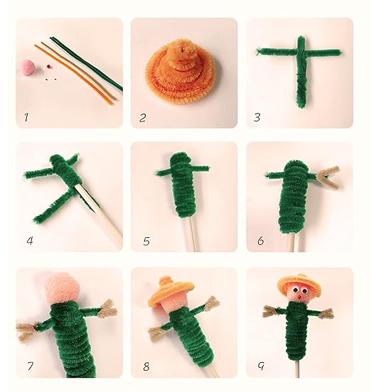 Cuttte Pipe Cleaners Craft Supplies - 100pcs Dark Green Pipe Cleaners Craft Kids DIY Art Supplies (6 mm x 12 inch)