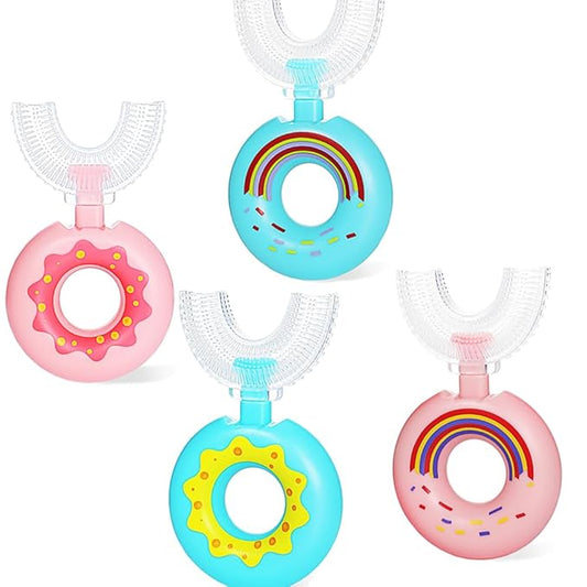 4 Packs Kids Toothbrushes U Shaped