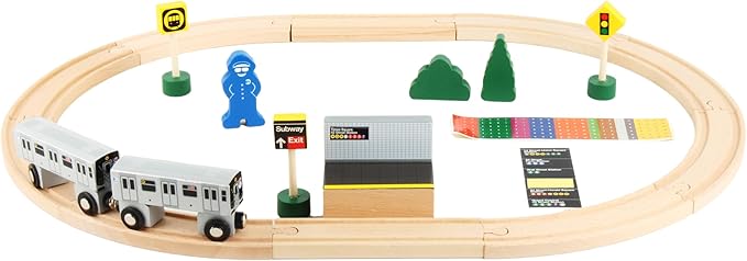 Daron NYC MTA 20Piece Wooden Subway Set
