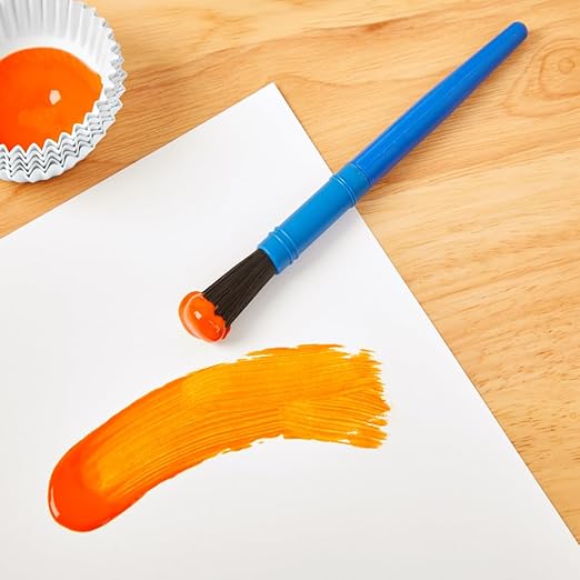 Colorations® Plastic Handle Chubby Paint Brushes with Nylon Bristles, Set of 10, Plastic Handle Paint Brushes, Crafts for Kids, Painting for Kids, Kids Paint Brushes, Paint Brushes for Children