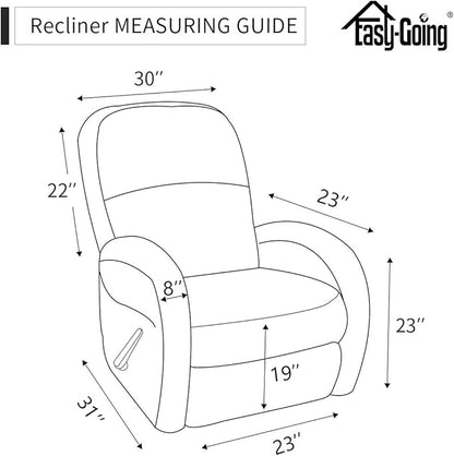 Easy-Going Sofa Slipcover Waterproof Recliner Chair Cover Non-Slip Fabric Couch Cover for Living Room Washable Furniture Protector for Pets Kids Children Dog Cat (Recliner, Ivory)