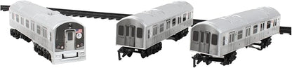 New York MTA New York City 3 Pc. Battery Operated Train Set with Track ,39" X 25",Silver