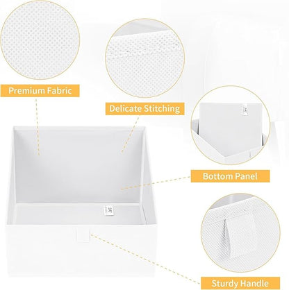 DIMJ Closet Storage Bins 8 Pack - Fabric Trapezoid Closet Organizer Bin, Foldable Storage Baskets for Shelves, Shelf Organizer, Clothing Storage Box for Toys, Books, Towel, Clothes