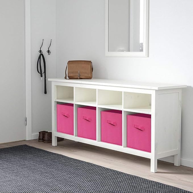 ShellKingdom Storage Bins, Foldable Fabric Storage Cubes And Cloth Storage Organizer Drawer For Closet And Toys Storage, 6 Pack (Fuchsia)
