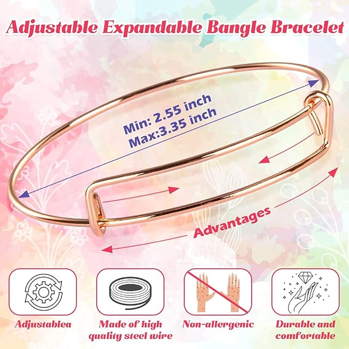 Sofier 542pcs Bangle Bracelet Making Kit DIY Jewelry Making Kit and Supplies Expandable Charm Bracelets Pendants Plier Set Toy Art Craft Gift for Girl Teen Women Adult