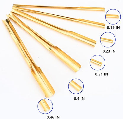 STPCTOU Brass Clay Hole Cutter Pottery Ceramic Punching Tools Slotting Sculpting Set Pottery Carving Tools Clay Modeling Tools Punching Tools Kids Pottery Clay Molding DIY Carving Crafts (5 Pcs)