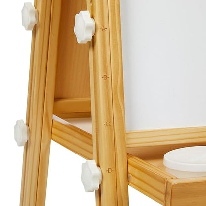 Colorations All in One Wooden Adjustable Easel with Markers & Bonus Chalk