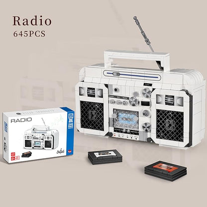 Retro Mini Radio Building Blocks Set Gifts for Christmas, Birthday, Valentine's Day, Thanksgiving, 645pcs Vintage Radio Toys Model for Adults Girls Boys Kid Toys