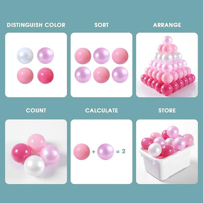 Ball Pit Balls Plastic Balls for Ball Pit Phathalate Free BPA Free Plastic Balls 100pcs 2.2" Set for Toddlers for Play Tent Tunnel