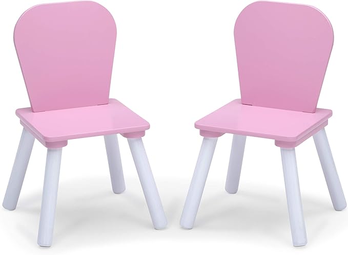 Delta Children 4-Piece Toddler Playroom Set, Pink/White