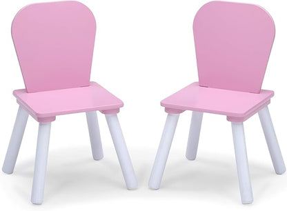 Delta Children 4-Piece Toddler Playroom Set, Pink/White