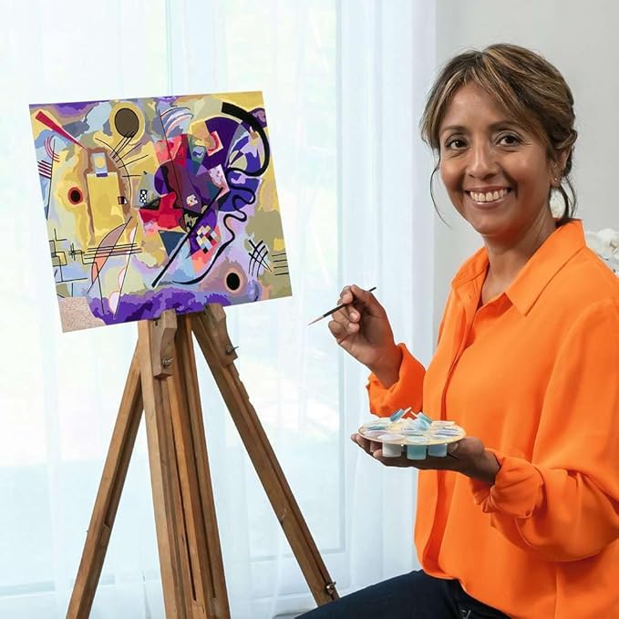 Ravensburger Kandinsky: Yellow-Red-Blue Paint by Numbers Kit for Adults - 23650 - Painting Arts and Crafts for Ages 14 and Up