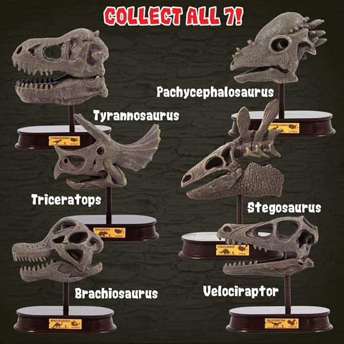 ArtCreativity Dinosaur Excavation Kit for Kids, Carnotaurus Skull Excavating Set with Fossil Digging Tools and Stand, Fun Science Activity Toy, Educational Dinosaur Gift for Boys and Girls