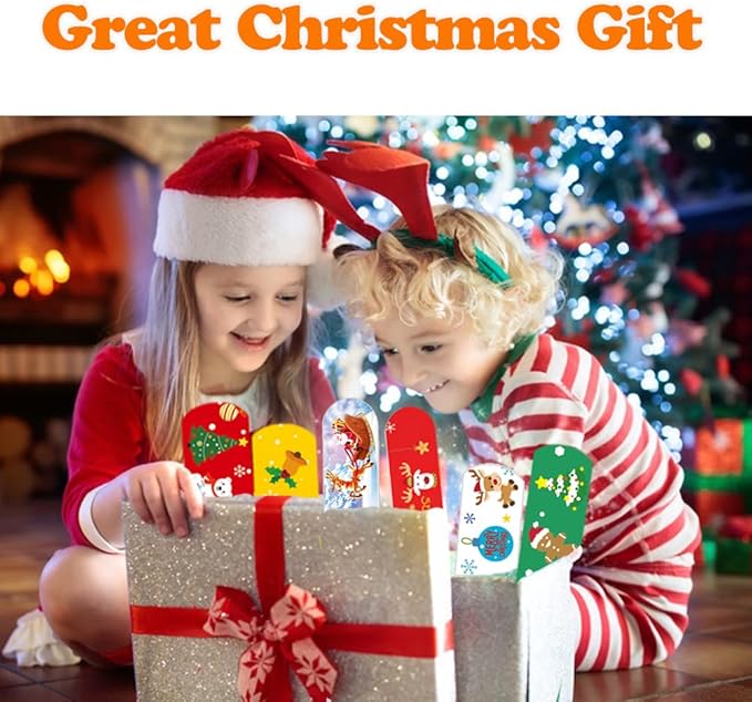 68Pcs Christmas Slap Bracelets for Kids, for Kids Boys Girls Christmas Party Favors Stocking Stuffers.