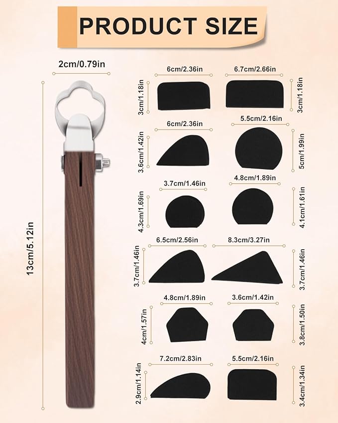eZAKKA Mug Handle Carving Tool, Pottery Handle Making Tools Set for Pottery Ceramic Mug Handle Molds for Clay, Style 3