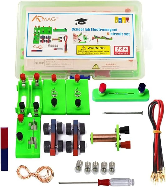 Electricity and Magnetism Experiment Kit for Kids Students,School Physics Labs Basic Circuit Electricity Learning Starter Kit,DIY STEM Electromagnetism Kit Educational Toys for Child