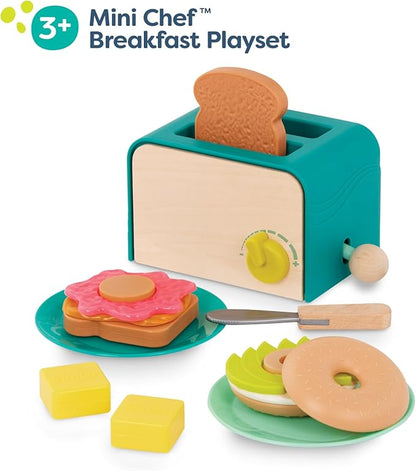 B. toys- Mini Chef - Toaster Playset- Pretend Play Breakfast Playset – 14pc Brunch Set – Pop-Up Toast & Sounds– 3 Years +