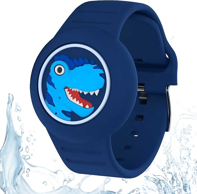 for AirTag Bracelet for Kids Waterproof, Soft Silicone Air Tag Holder for Kids Lightweight GPS Tracker Wristband Compatible with Apple Airtag Watch Band for Child (1pcs-Dblue)