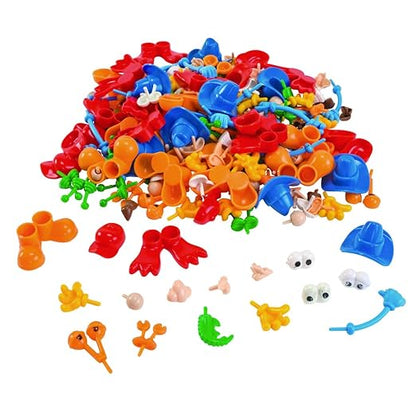 Colorations - BUILDME Creative Creatures Dough Builders (Includes 260 pieces) - Dough & Molding Clay Accessories for Kids - Screen-Free Play Time - Builds Animals & Characters