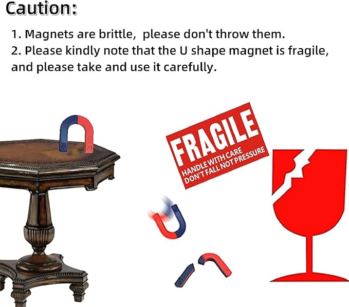 AOMAG Physics Science Magnets Set for Education Science School Classroom Experiment Tools for Kids Including Bar/Ring/Horseshoe/Compass Magnets