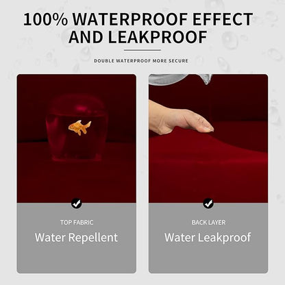 Easy-Going 100% Dual Waterproof Loveseat Cover Stretch Soft Couch Cover for Dogs, Sofa Slipcover for 2 Separate Cushion Couch Leakproof Furniture Protector for Kids, Pets Wine